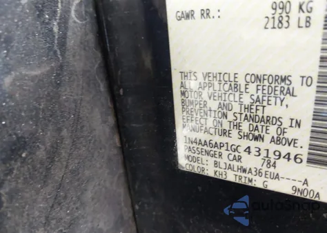 2016 Nissan Maxima 3.5 Platinum из США, поврежденный, VIN 1N4AA6AP1GC431946